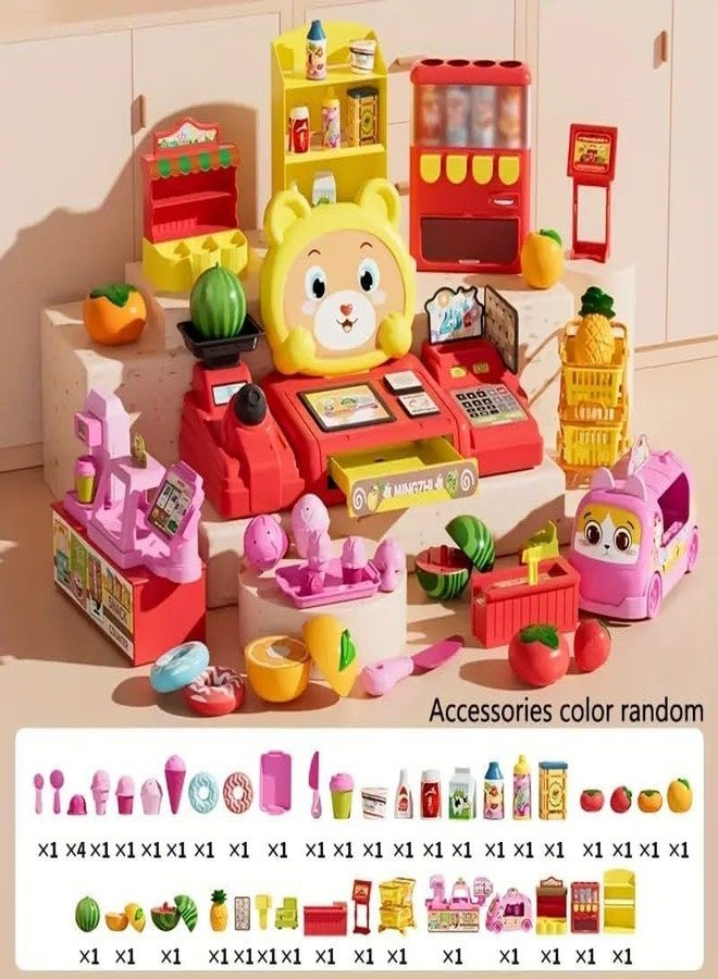 CIRBOX Shopping Cash Register Toy for Kids Pretend & Play with Cards Snacks Card Reader Simulator Weighing ScaleRealistic Light & Sound (Multicolor) - Image 2